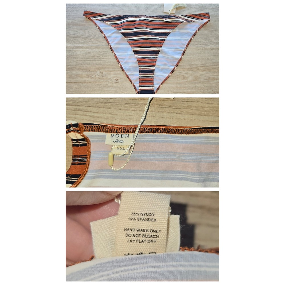 NWT DOEN Women Bikini Set XXL Palermo Montecito Stripe Underwire Portugal beach - Picture 9 of 10